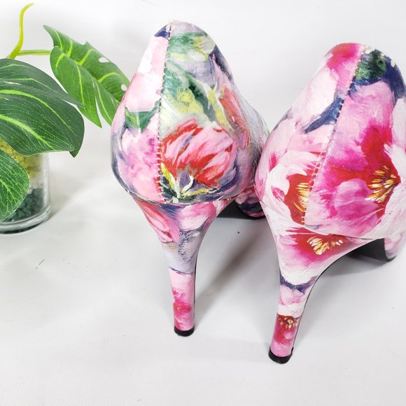 Anthropologie Seychelles Floral Leather Heels, 7 - Picture 9 of 14